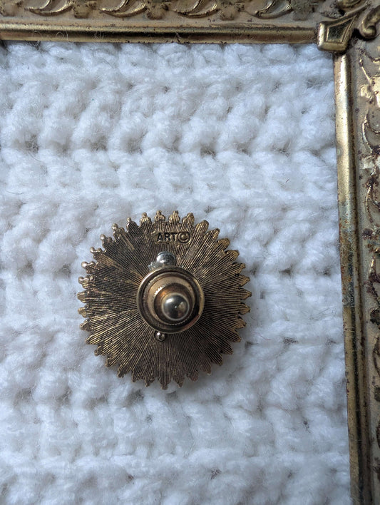 Vintage ART Ancient Greek Theme Lapel Pin - Antiqued Mixed Metal Hermes Brooch - Mid Century Collectible Jewelry - Arthur Pepper Mode-Art